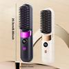 Wireless 2-in-1 Straightening Curling Comb Anti-Scald LED Display USB Rechargeable Portable for Home Travel All Hair Types