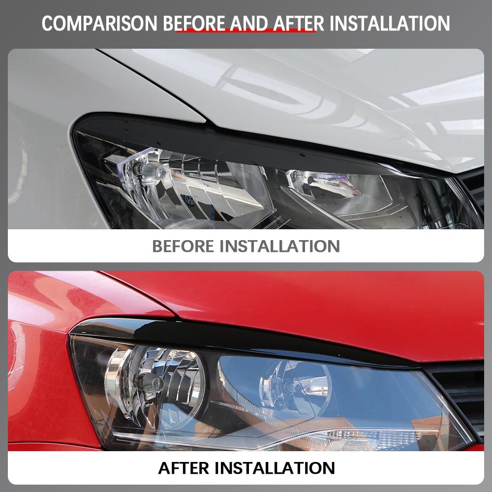 2pcs Car Head Light Lamp Eyebrow Eyelid Imitation Carbon Fiber Cover Trims for VW Polo Mk5 6R 6C 2010 2011 2012 2013 2014 2015 2016 2017 2018