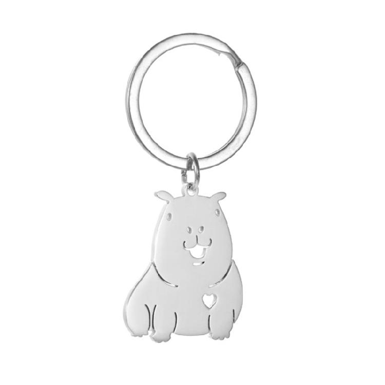 

Charming Capybara Pendant Keychain Charm Chic Key Backpack Wallet Hangers Decor серебряный