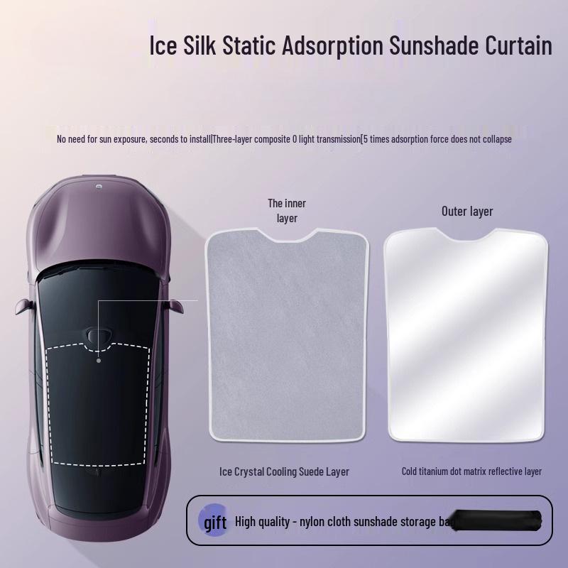 Xiaomi YU7/SU7 Panoramic Sunroof Sunshade: Ice Crystal Car Roof Sun Protection and Insulation