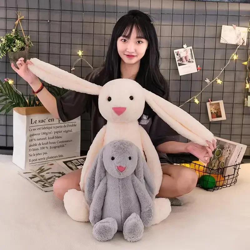 35cm Stuffed Long Ear Rabbit Soft Plush Toy Cute Bunny Cartoon Animal Sleeping Doll Kids Baby Soothing Doll Birthday Easter Gift