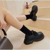 Mary Jane Small Leather Shoes Autumn and Winter New with Skirt Muffin Platform Shoes Women
