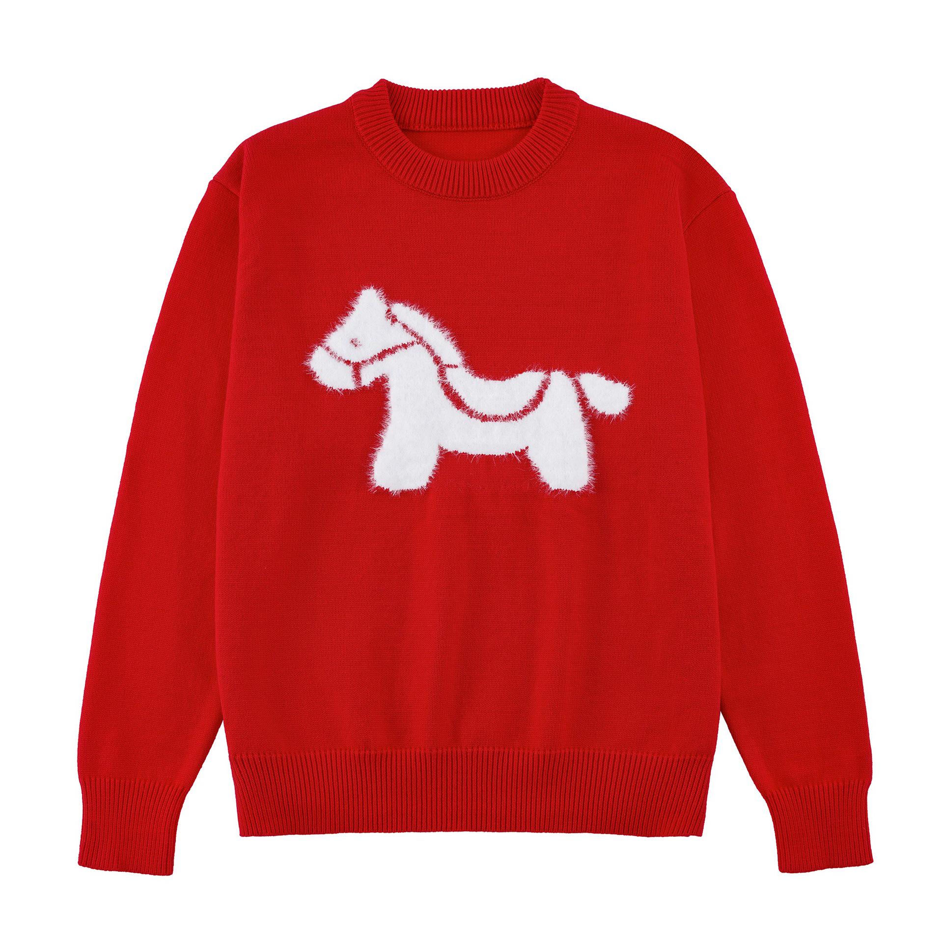 2026 Zodiac Year Red Parent-Child Sweater: Thickened Festive Outfit for New Year Family Visits 80