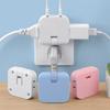 4 In 1 Rotatable Socket Converter Flat Pin Plug AC Outlet Extender Wall Tag Plug with 2USB Charge Adapter 180°Rotary