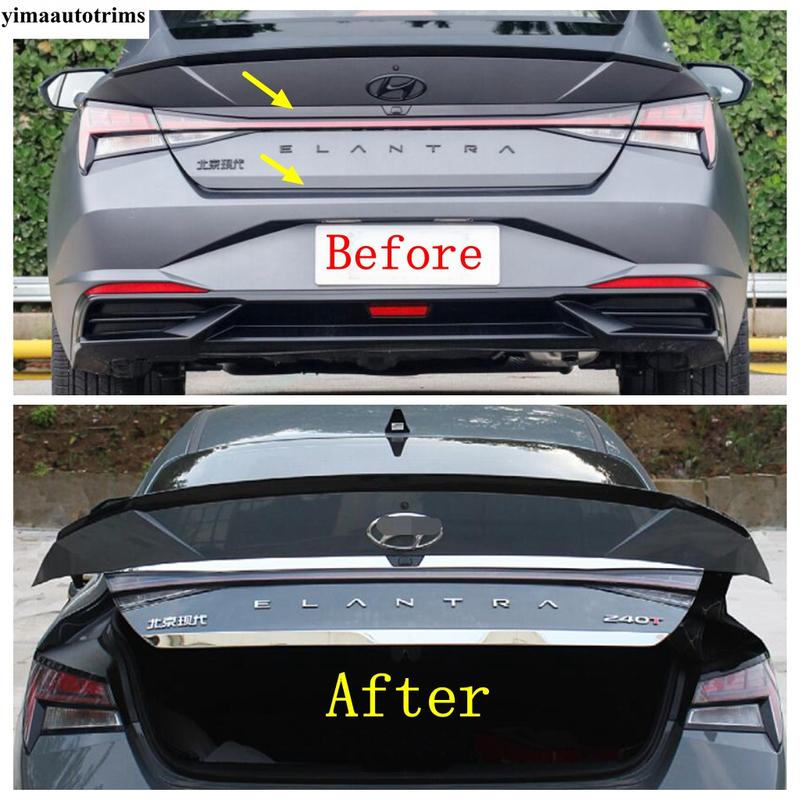 Rear Tail Door Strip Tailgate Trunk Decoration Cover Trim For Hyundai Elantra - Stainless Steel Accessories Exterior Kit