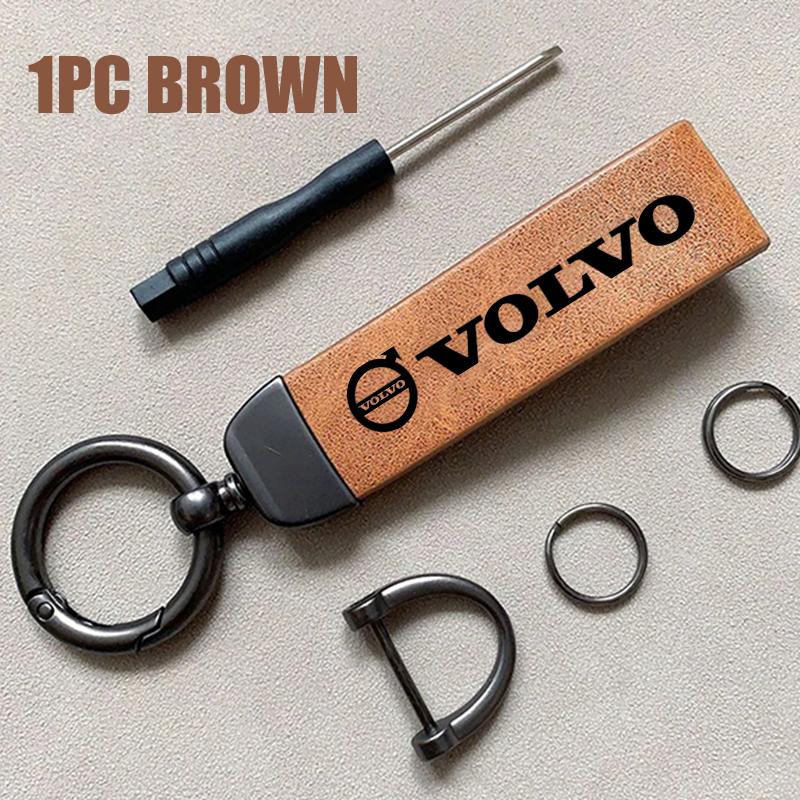 

Leather Rope Car Keychain Hand Braided Horseshoe Buckle Keychain For Volvo S60 S80 S90 C30 XC40 XC60 XC70 XC90 V40 V60 V90 T6