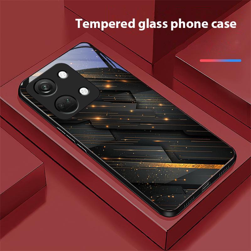 Meteorická zlatá korálka Pro OnePlus Nord 3 5 6T 7 Pro 8 12 10T Reno8 Lite 5G 10R Nord N30 Pevný kryt Tvrzené sklo Pouzdro na telefon Černý
