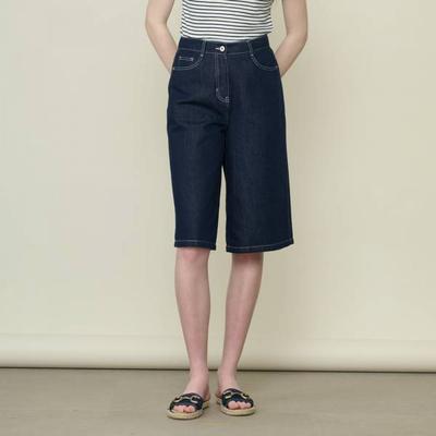 Men Deep Blue Denim Shorts B6m5p369