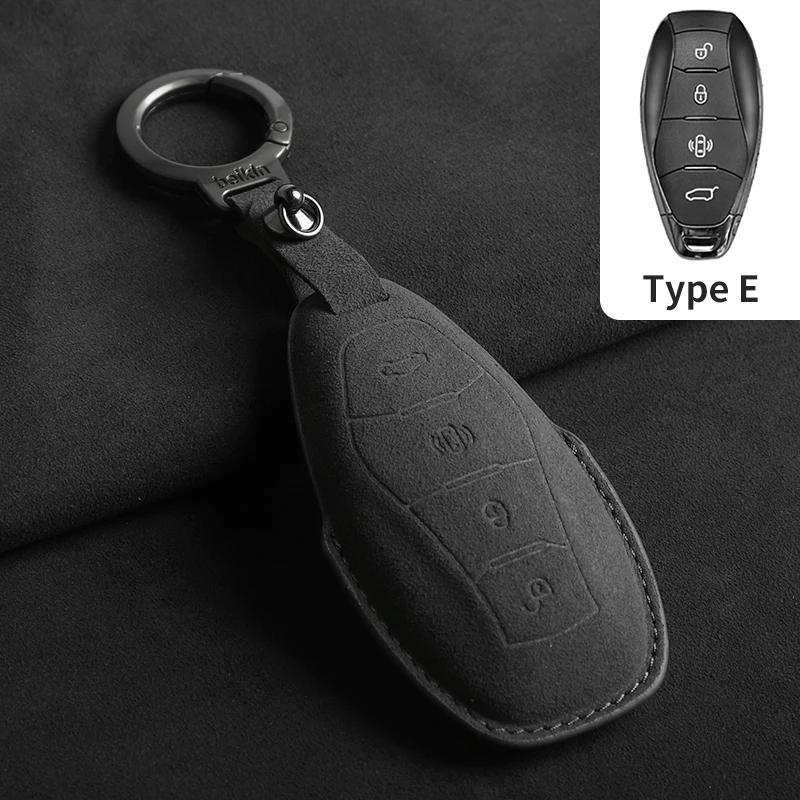 

For Hongqi Hs5 H5 H6 H9 Eh7 Hs7 H7 L5 Hs3 L9 Hq9 Suede Car Smart Remote Key Case Protection Cover Key Shell Keychain Accessories