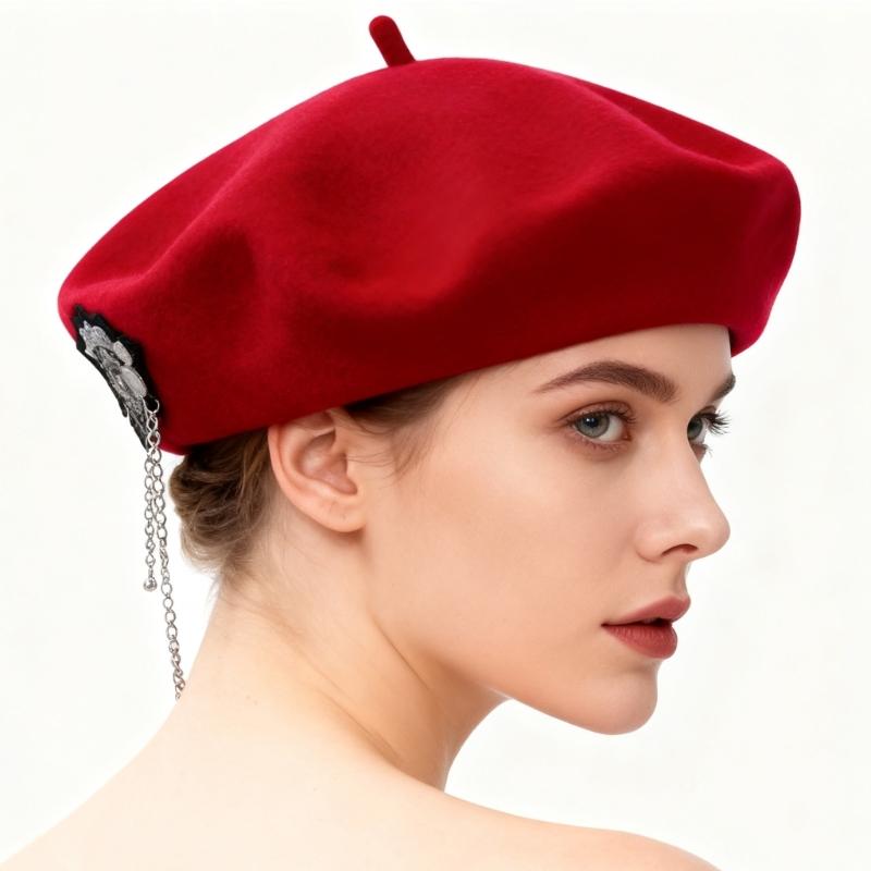 Comfortable Beret Cap for Stage Performers Daily Wear Theme Party Wool Blend Domed Hat for Women Winter Autumn Wear