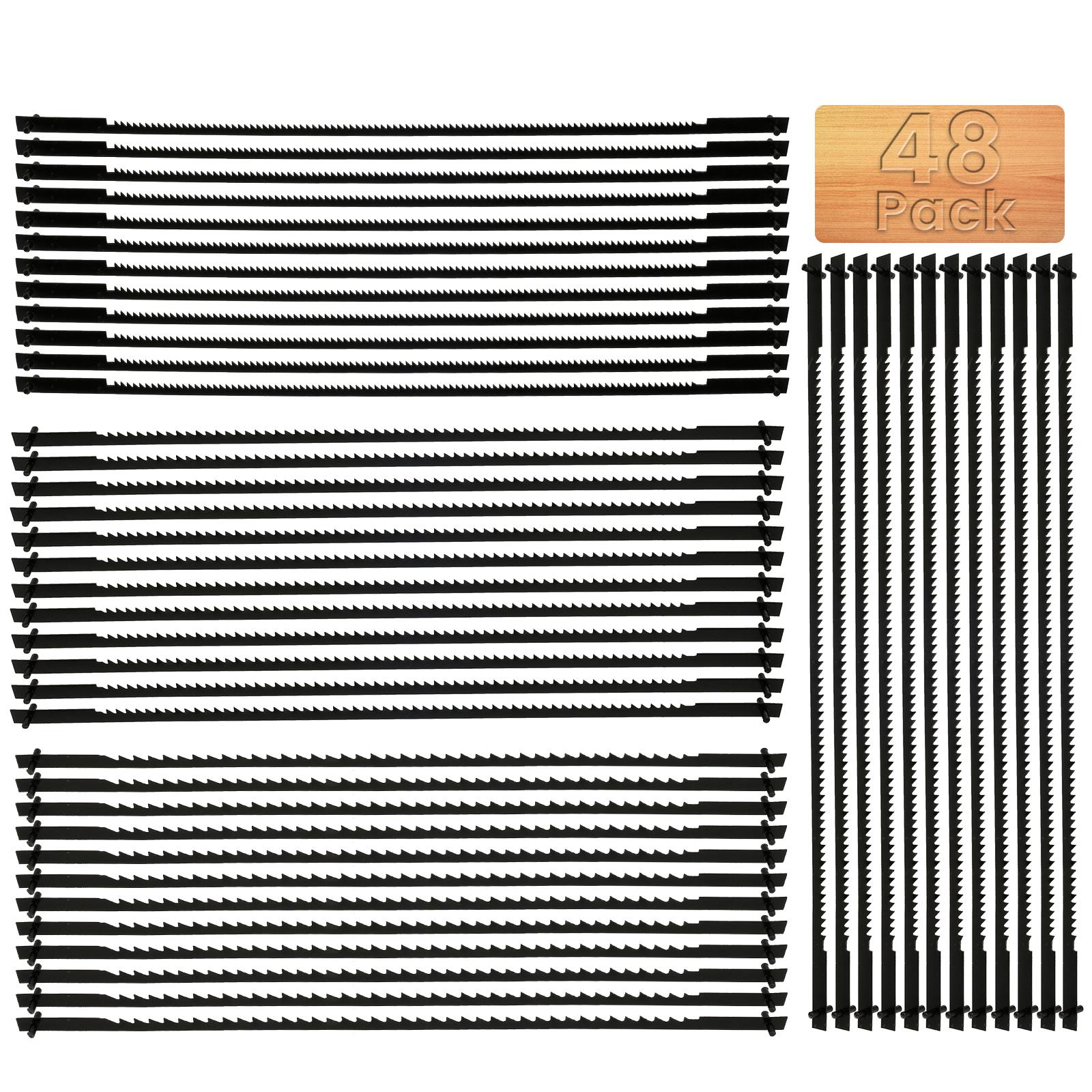 

48/288pcs Scroll Saw Blade Set 5In Pin End Scroll Saw Blades SK5 Carbon Steel Coping Saw Blade Jig Woodworking Tool for Cutting Multipurpose Cutting