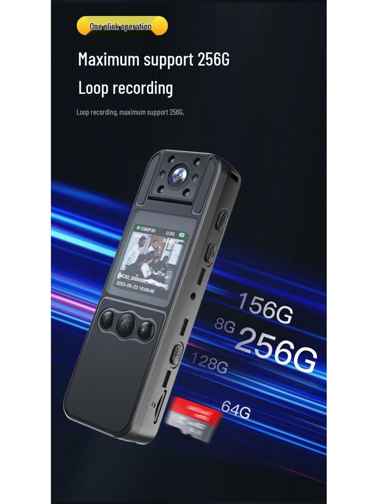 Portable Wearable Camera: Meeting, Screen, & Voice Recorder with Clip-On Design