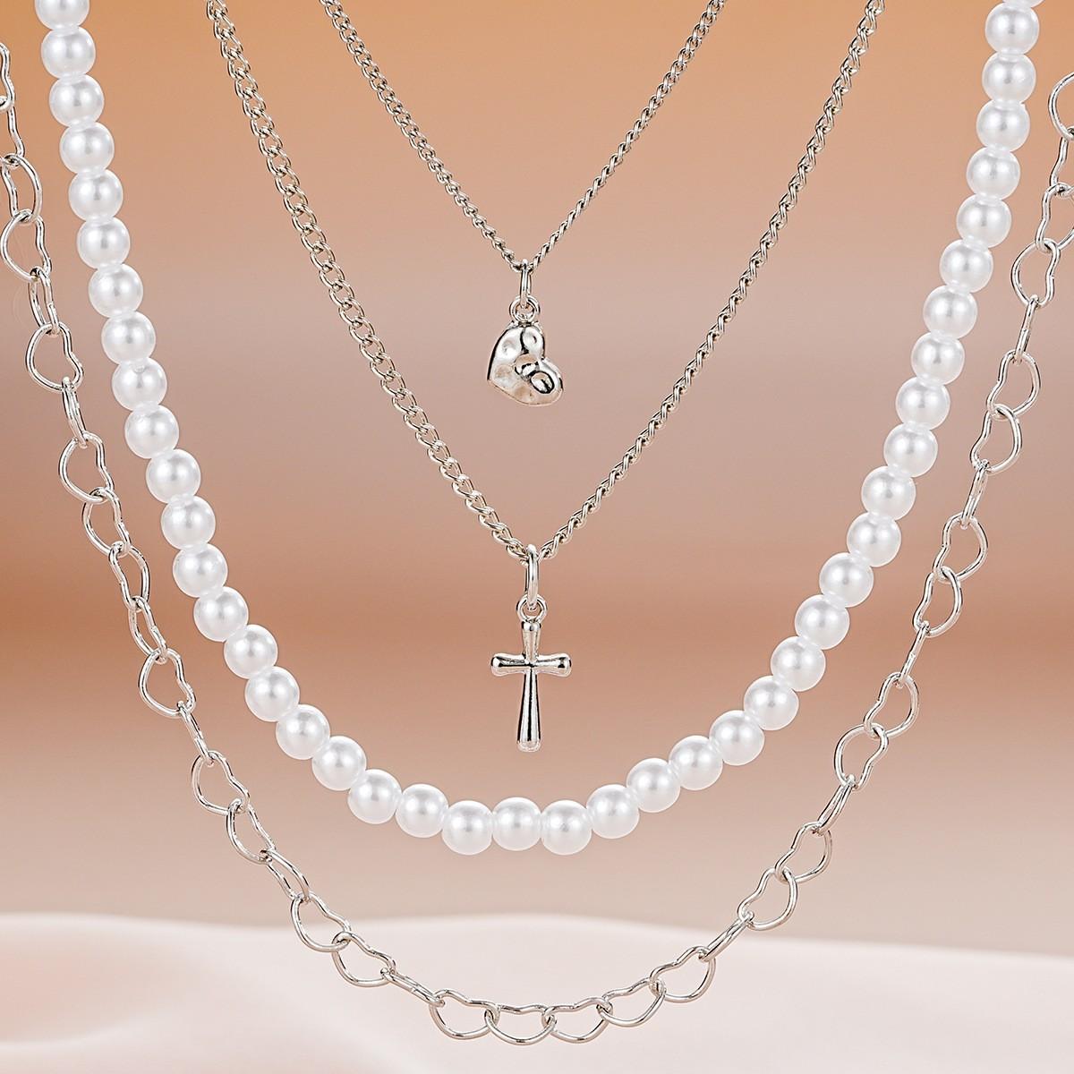 

IF ME Модная подвеска из искусственного жемчуга, многослойное ожерелье, универсальное для женщин, легкий роскошный темперамент, высококачественный аксессуар для чувств