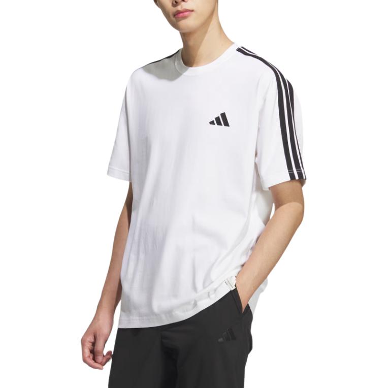 adidas Essentials Plus Loose Striped Crew Neck Short Sleeve T-Shirt Men Tops KF3739
