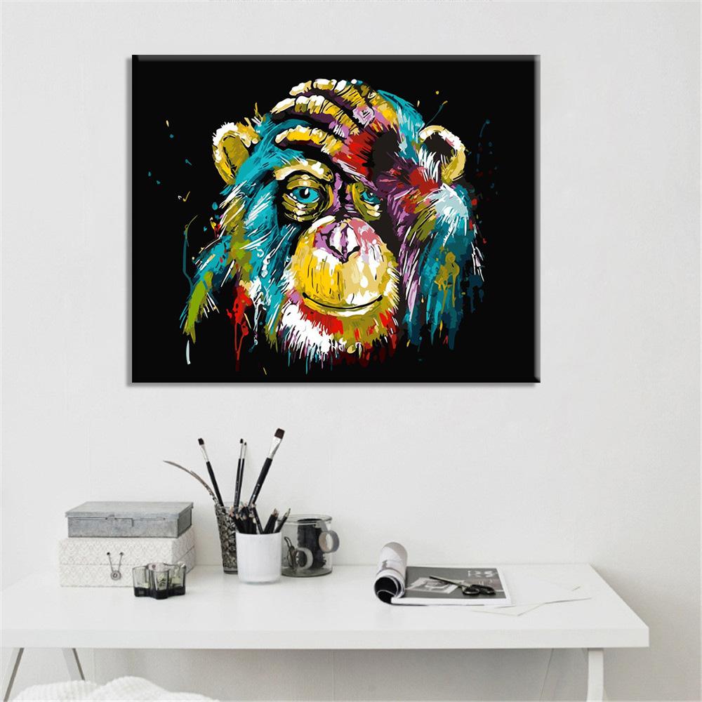 Abstract Graffiti Animal Oil Painting On Canvas Wall Art Monkey and Posters and Prints Modern Home Decor Wall Pictures Cuadros