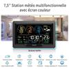 Station météo sans fil avec 3 capteur horloge numérique thermomètre hygromètre intérieur extérieur prévisions météo pression leve
