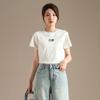 RAIN.CUN Women's Embroidered Round Neck Short Sleeve T-shirt