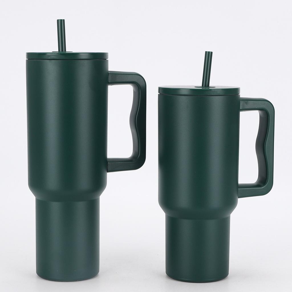 30/40oz Vakuum-Thermosflasche Becher mit Henkel Deckel Strohhalm Edelstahlbecher Auslaufsicher Hält Kalt Heiß Reise Auto Kaffeebecher