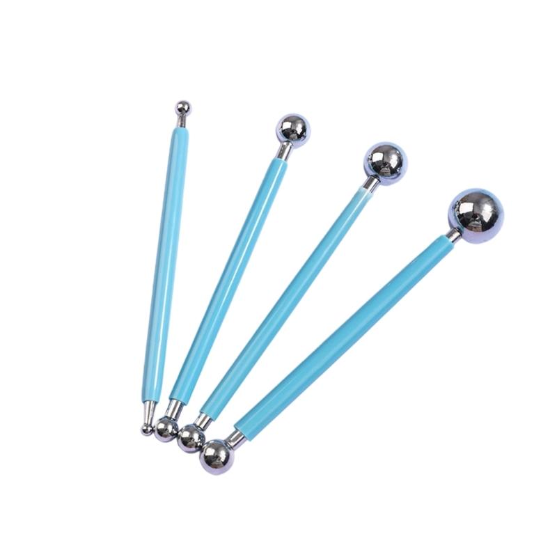 4Pcs Double Head Clay Dotting Pen Double Ended Pottery Clay Modelling Embossing Tool Multifunction Ceramic Carving Tool