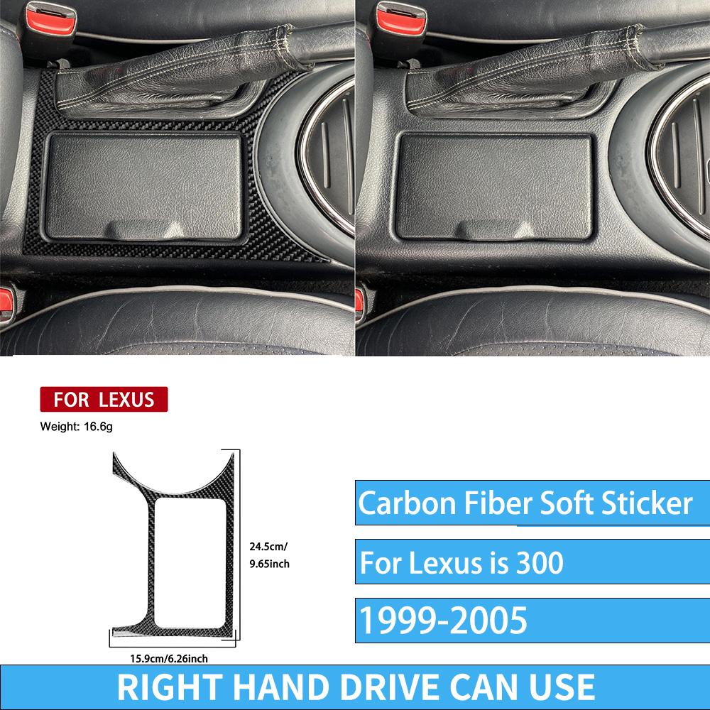 Real Carbon Fiber Car Accessories Cup Holder Frame Trim Cover Soft Sticker For Lexus Is 300 1999 2000 2001 2002 2003 2004 2005