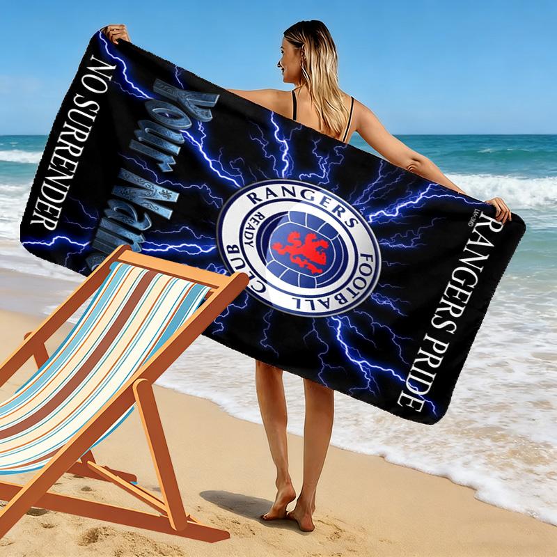 Name Custom Rangers fc Logo Print Beach Towel, Large Soft Quick Dry Towel for Beach Camping Swimming