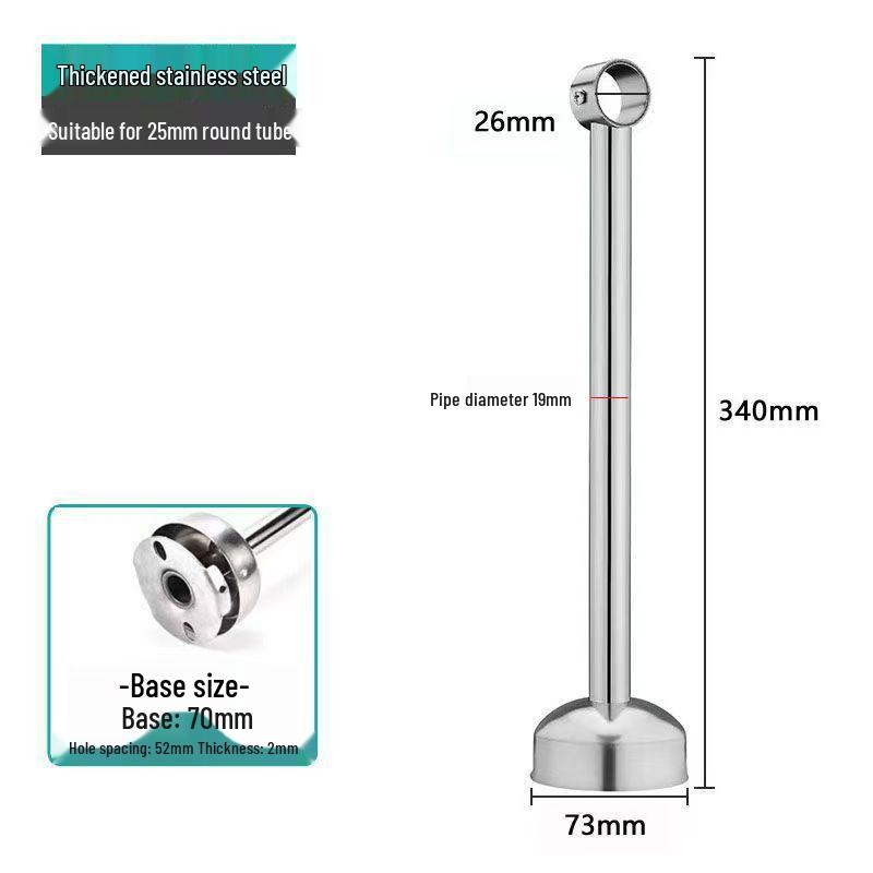 Extra Long Thick Stainless Steel Ceiling-Mounted Clothes Drying Rod Flange Bracket