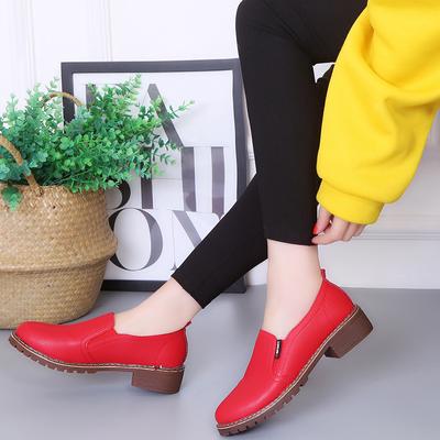 Spring and Autumn New Style Fashionable, Comfortable and Elegant Mid-Heel Women's Shoes Casual Small Leather Shoes