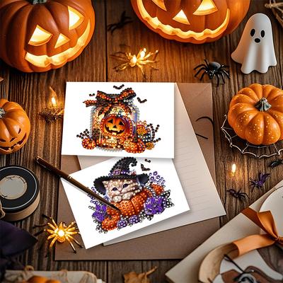10PCS DIY Diamond Art Party Event Gift Card Multi-Purpose Shiny Scratch Gift Card Partial Drill Suitable for Party Event Gift