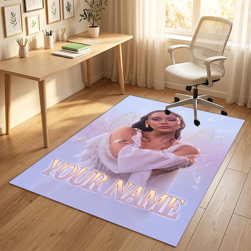 Personalized Crystal Velvet Carpet,Ayliva Custom Printed Name, Plush Area Rug For Home Indoor Decor