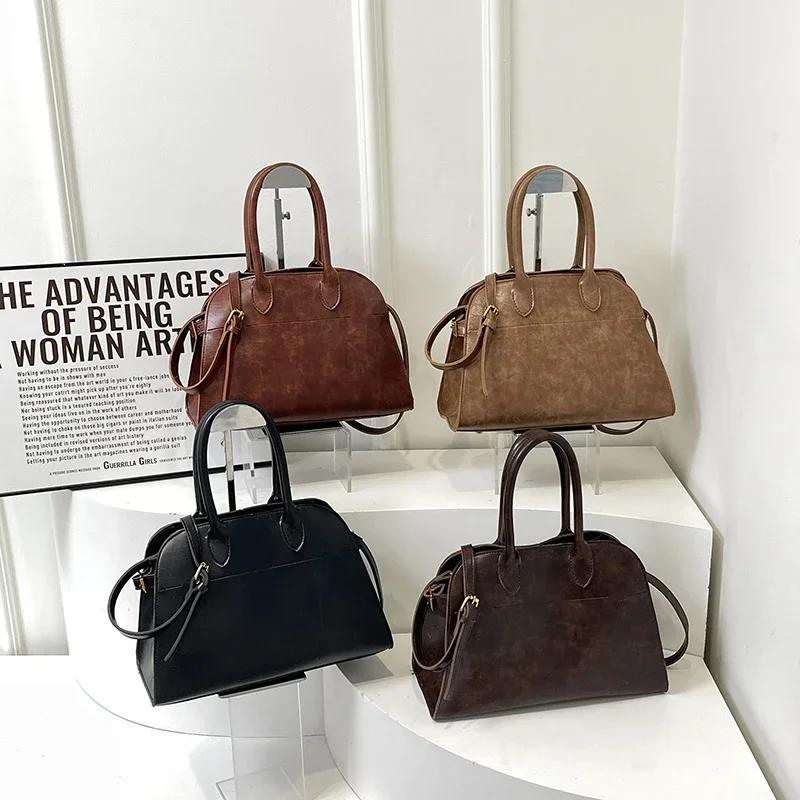 Large capacity feminine bag casual retro crossbody bag high-quality niche premium bag new