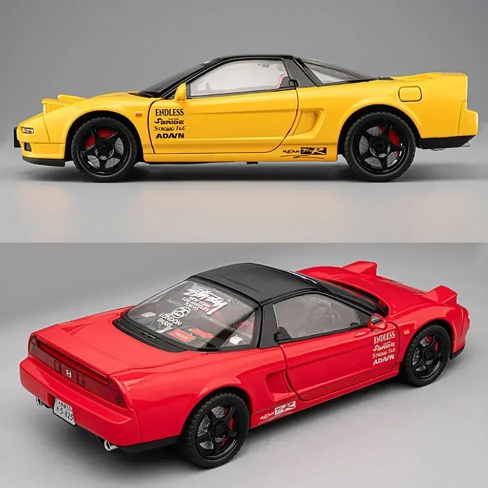 1:22 Honda Acura NSX NA1 Alloy Supercar Model Toys Diecast Christmas Vehices Doors Opened Sound Light Pull Back Collection Gifts ajk256