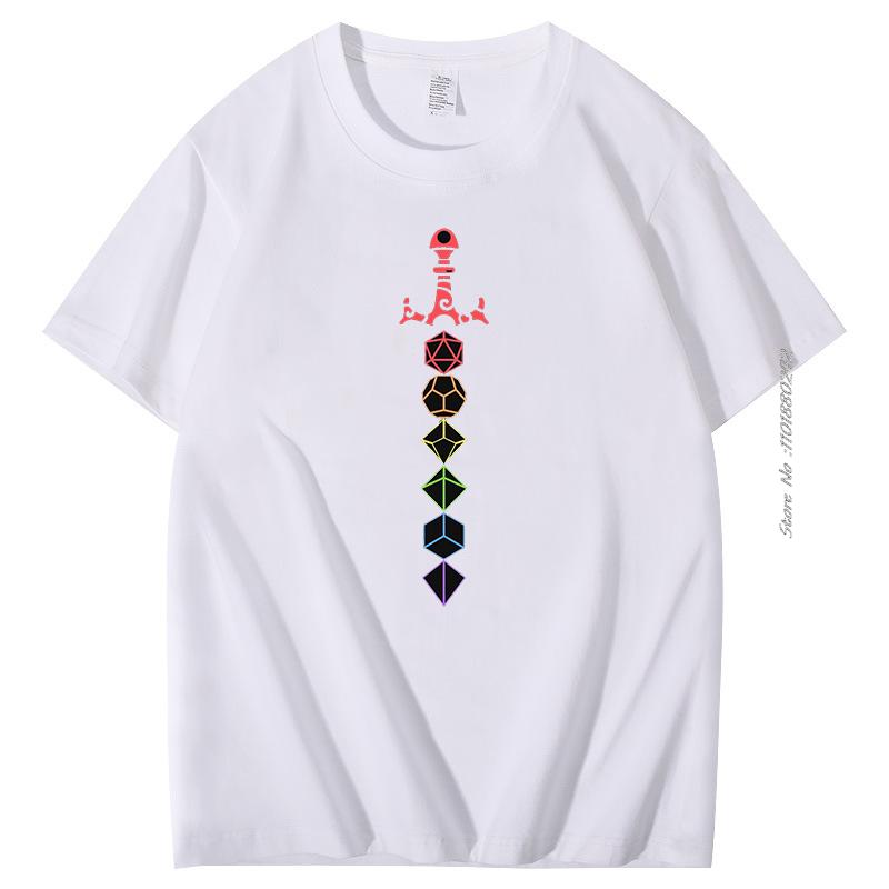 Dungeon Master Adventure Games Cotton Tshirt Dice Set Sword Table Rpg Gaming Short Sleeve Tee Summer Harajuku Graphic T Shirts