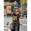 2025 Summer Women's Slim Fit Camouflage One-Shoulder T-Shirt