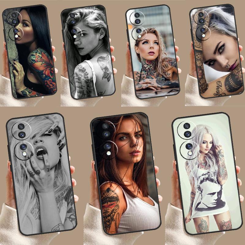 Sexy Tattoo Girl Case For Honor 90 70 50 10 Magic 5 Lite Magic 6 Pro X7 X8 X9 X6a X7a X8a X9a X9b X8b Cover