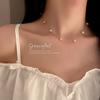 Korean Simple Pearl Geometric Necklace Women's Fine Chain Niche Light Luxury Collarbone Chain Cold Wind Temperament Versatile Neck Chain Women