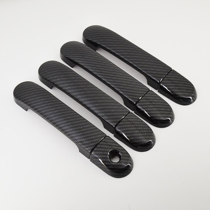 Carbon Fiber Patterns Side Door Handle Cover Trim For Nissan Tiida Versa Latio First Generation C11 2004-2012