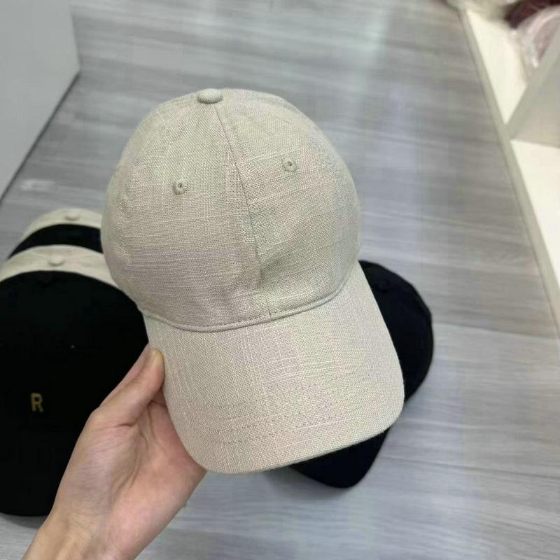 Custom Breathable Korean-style Linen Cotton Soft Top Baseball Cap Spring Summer New Korean Style Color Unisex Casual