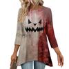 Tunic Tops For Women Loose Fit Prints Tops 3/4 Length Sleeve Womens Tops With Asymmetrical Hem