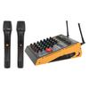 SM4 4 Channel Mixer 4 Channel Mixing Console with Dual Wireless Microphones 100‑240V US Plug