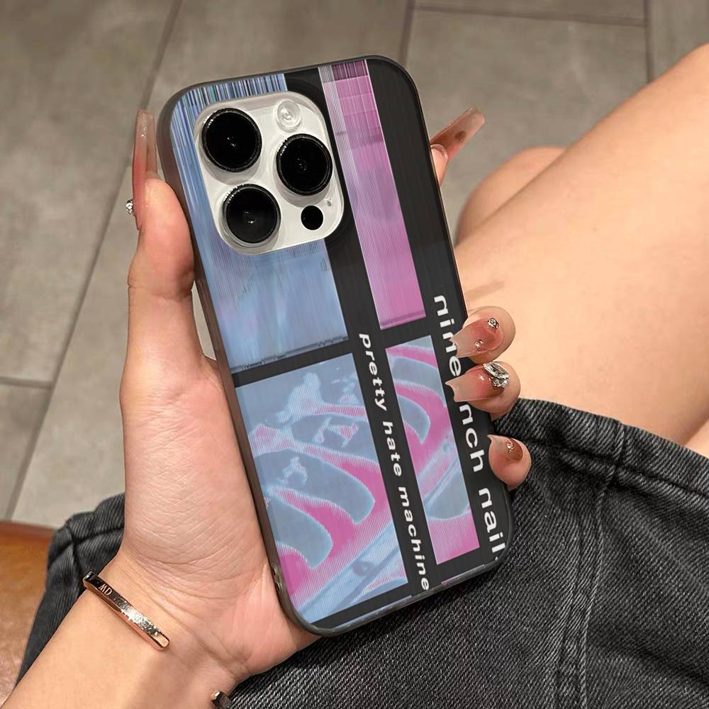 

1pc Rock Band Nine I-Inch N-Nails Phone Case For IPhone 16 15 17 Pro 11 12 13 14 Pro Max Plus Soft Ripple Silicone Cover Shell iPhone 17
