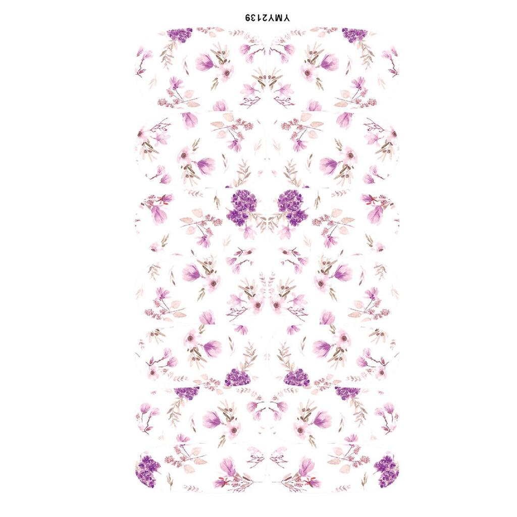 Japanese Flower Nail Art Stickers, Full Cover, Waterproof (YMY2129-2137)