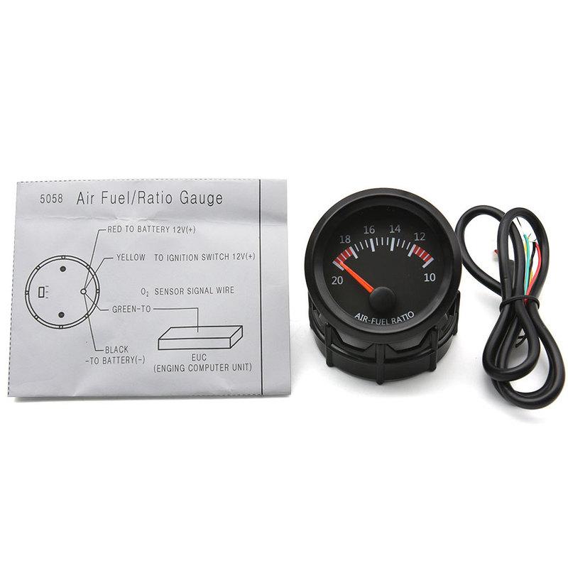 Car 52MM Air Fuel Ratio Gauge 12V Racing Air Fuel Meter Indicator with Narrow O2 Oxygen Sensor 0258006028 52MM Gauge Pod CUp