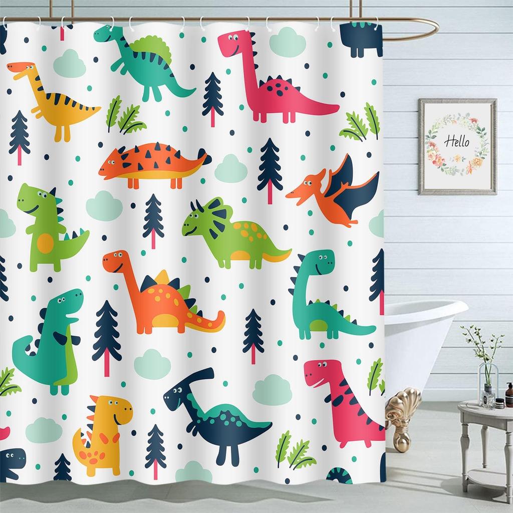 Colorful Cats Bathroom Curtains Cute Animal Kitten Home Decoration Waterproof Fabric Shower Curtain With Hooks 72X72 Inch