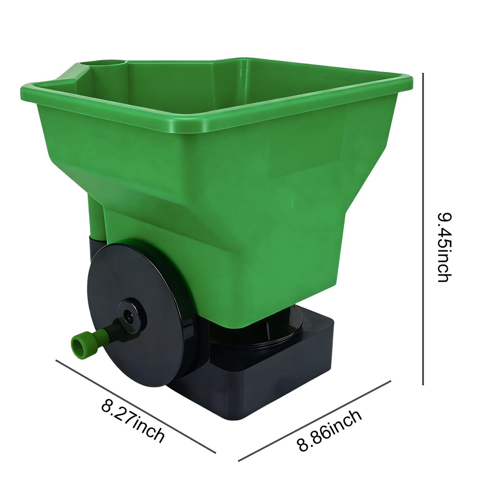 Handheld Fertilizer Spreader Easy Crank Lightweight Manual Rotary Spreader Lawn Dispenser for Grass Seed Fertilizer/Ice Melt зелёный