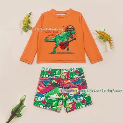Boys' Dinosaur and Shark Long-Sleeve Sun Protection Surf Swimsuit