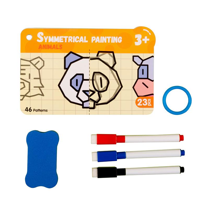 

Children s Cross-Border Pen Control Training: Symmetry Drawing & Fun Science Education Wipeable Practice Cards