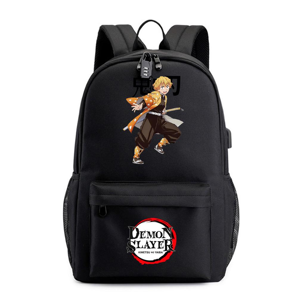 Anime Demon Slayer Printed Backpack for Teenager Student Bookbag Schoolbag Women Large Capacity Waterproof Travel Bag