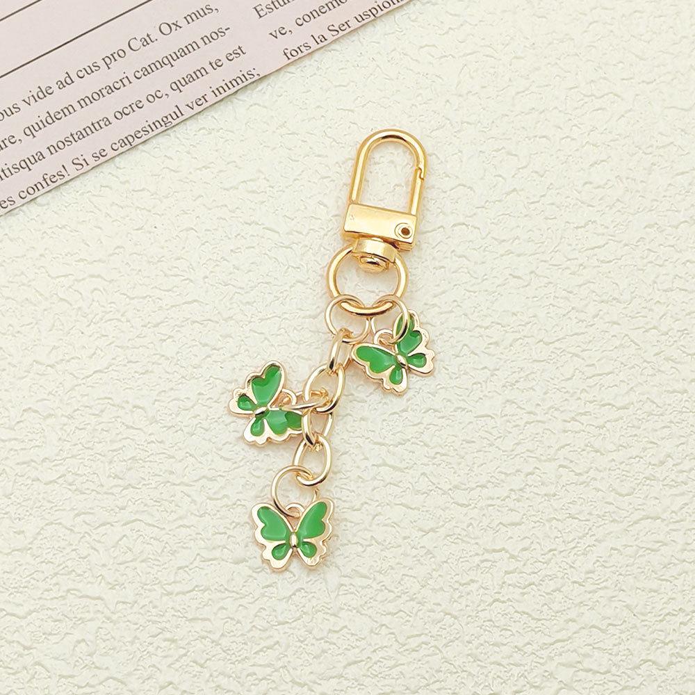 Colorful Butterfly Oil Drip Keychain Pendant for Creative DIY Alloy Earphone Case Packaging Ornaments