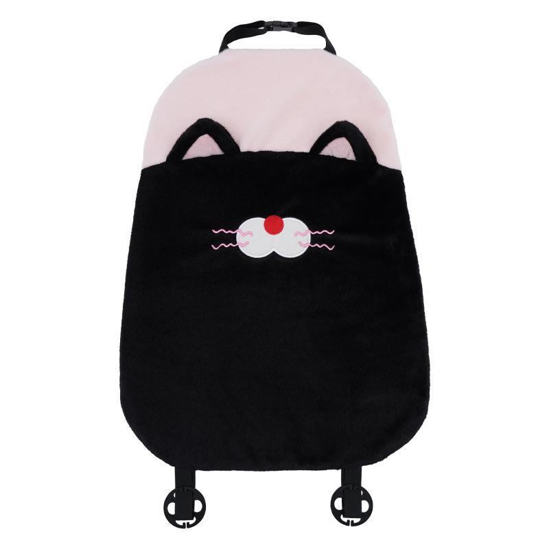 Comfortable Car Seat Decoration Black Plush Seat Cushion Cat Car Headrest Seat Cushion Front
