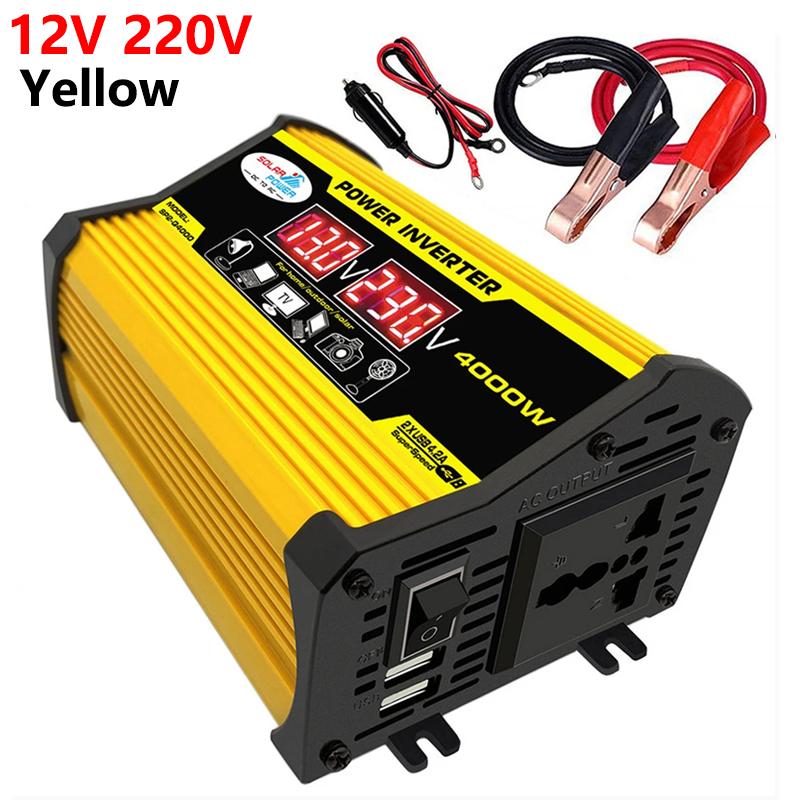 Portable Inverter Car Power Inverters DC12 Volt To AC220 Volt Transformer 4000W Modified Sine Wave Inverter USB Auto Inverters